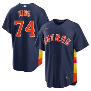 Bryan King Men's #74 Popular 'Stros Navy Jerseys 250003-216 - Image 1