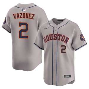 Men's Christian Vazquez Gray #2 Limited Houston 'Stros Jerseys 819264-254 - Image 1