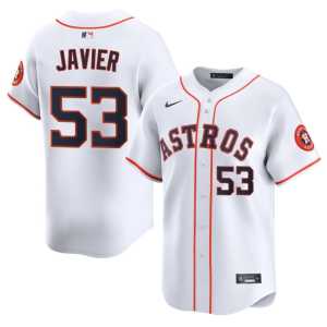 Astros Cristian Javier #53 White Men's Embroidery Jerseys 700485-824 - Image 1