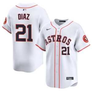 Men Yainer Diaz White MLB #21 HOU Jersey 339071-705 - Image 1