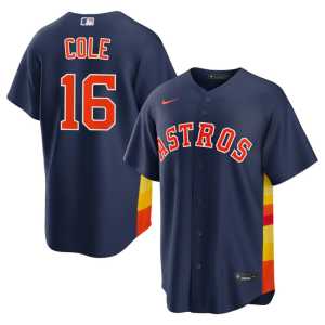 Men's Zach Cole New #16 'Stros Navy Jerseys 503576-703 - Image 1