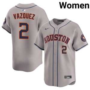 Womens Limited 'Stros #2 Gray Christian Vazquez Jersey 650709-160 - Image 1