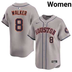 Gray Christian Walker Houston Women #8 Player Jersey 188451-207 - Image 1