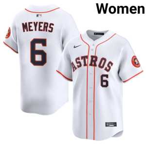 White #6 Authentic Women's Jake Meyers 'Stros Jersey 809008-497 - Image 1
