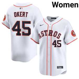 Houston 'Stros #45 Replica Women's White Steven Okert Jersey 190699-194 - Image 1