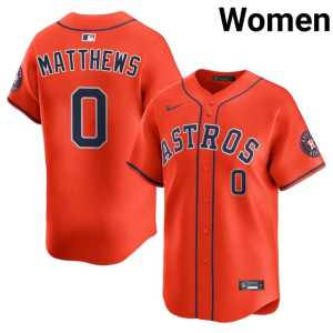 #0 Authentic Women Orange HOU Brice Matthews Jersey 130584-110 - Image 1
