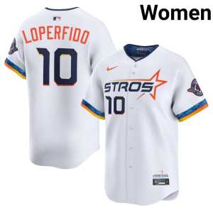 City Connect Houston Astros Replica White Women Joey Loperfido #10 Jersey 347471-655 - Image 1