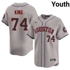 Limited #74 Houston Astronauts Gray Bryan King Youth Jerseys 473217-623 - Image 1