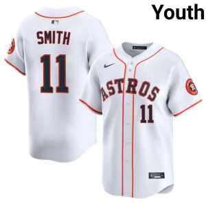 #11 Cam Smith Authentic Youth The Astros White Jerseys 177610-836 - Image 1