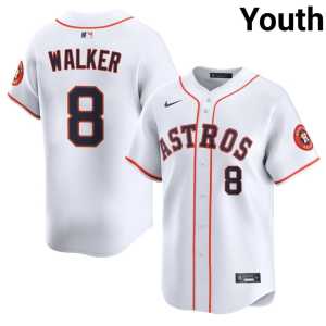 Official Christian Walker White Youth #8 HOU Jersey 167583-299 - Image 1