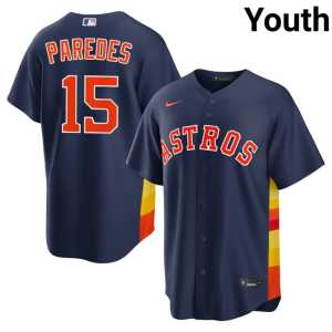 Isaac Paredes Youth Astros #15 Navy Player Jersey 705406-140 - Image 1