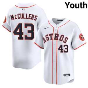 Lance McCullers Jr. Youth White Game 'Stros #43 Jersey 995360-998 - Image 1