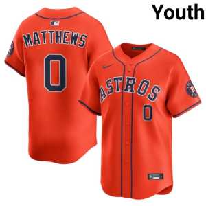 #0 Houston Astronauts Orange Youth Brice Matthews MLB Jerseys 284471-294 - Image 1